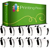 10x Compatible Rollo de Etiquetas DK-22205 62mm x 30.48m Cinta continua de papel blanca para Brother P-Touch QL-500 550…